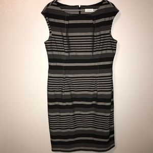 Calvin Klein  Dress  Black / Grey Stripe sz 14